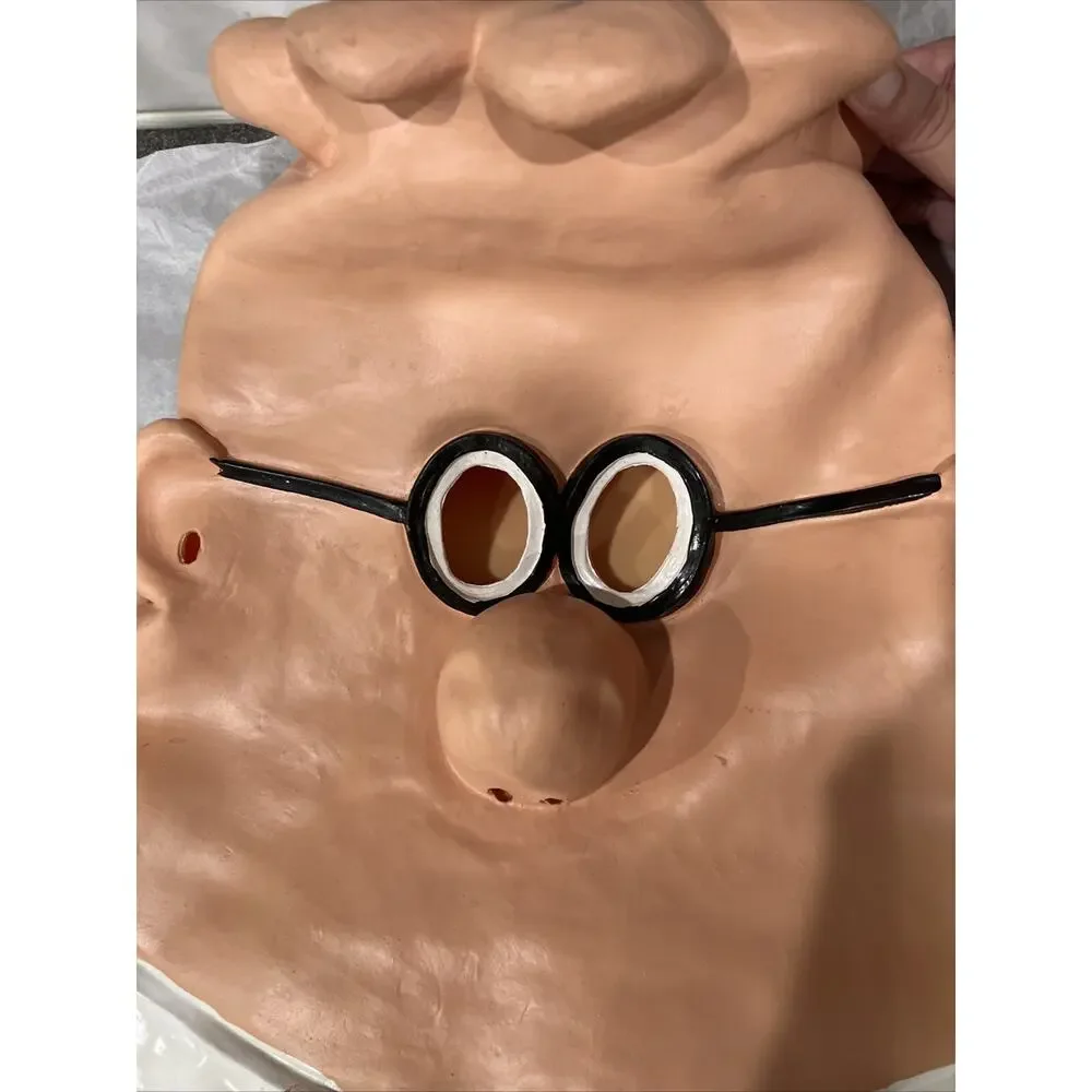 1990s Vntg Dilbert Comic Strip Halloween, Full Rubber Mask Tie, L 14” Preowned